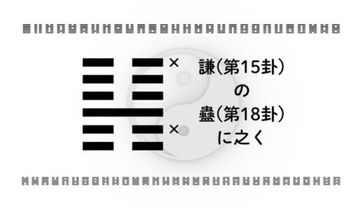 「謙(第15卦)の蠱(第18卦)に之く」：静かな誠実さが停滞を立て直し、未来を育てる智慧