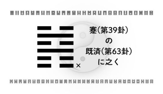 蹇(第39卦)の既済(第63卦)に之く：目の前の危険から先の備えを考える視点